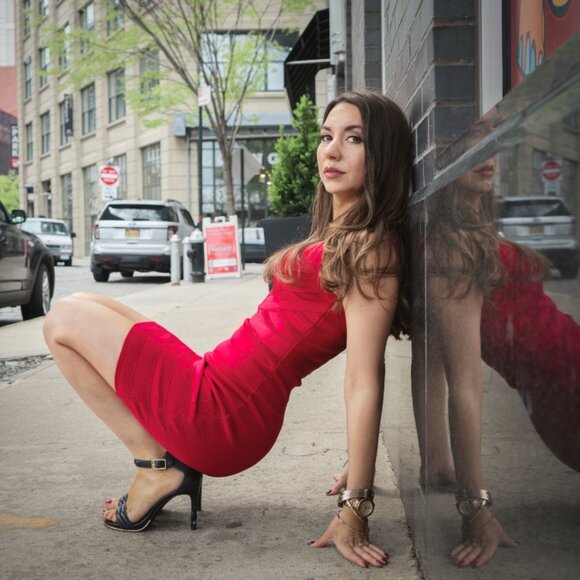 GUESS Mirage Red Bandage Mini Dress with Mesh Trim - Picture 8 of 8